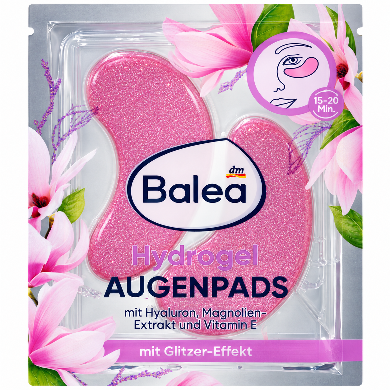 Balea Hydrogel Eye Pads Glitter front